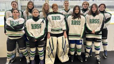 Group photo of RBSS Girls hockey team